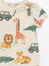 LC Waikiki Crew Neck Short Sleeve Printed Baby Boy Rompers 2 Pack